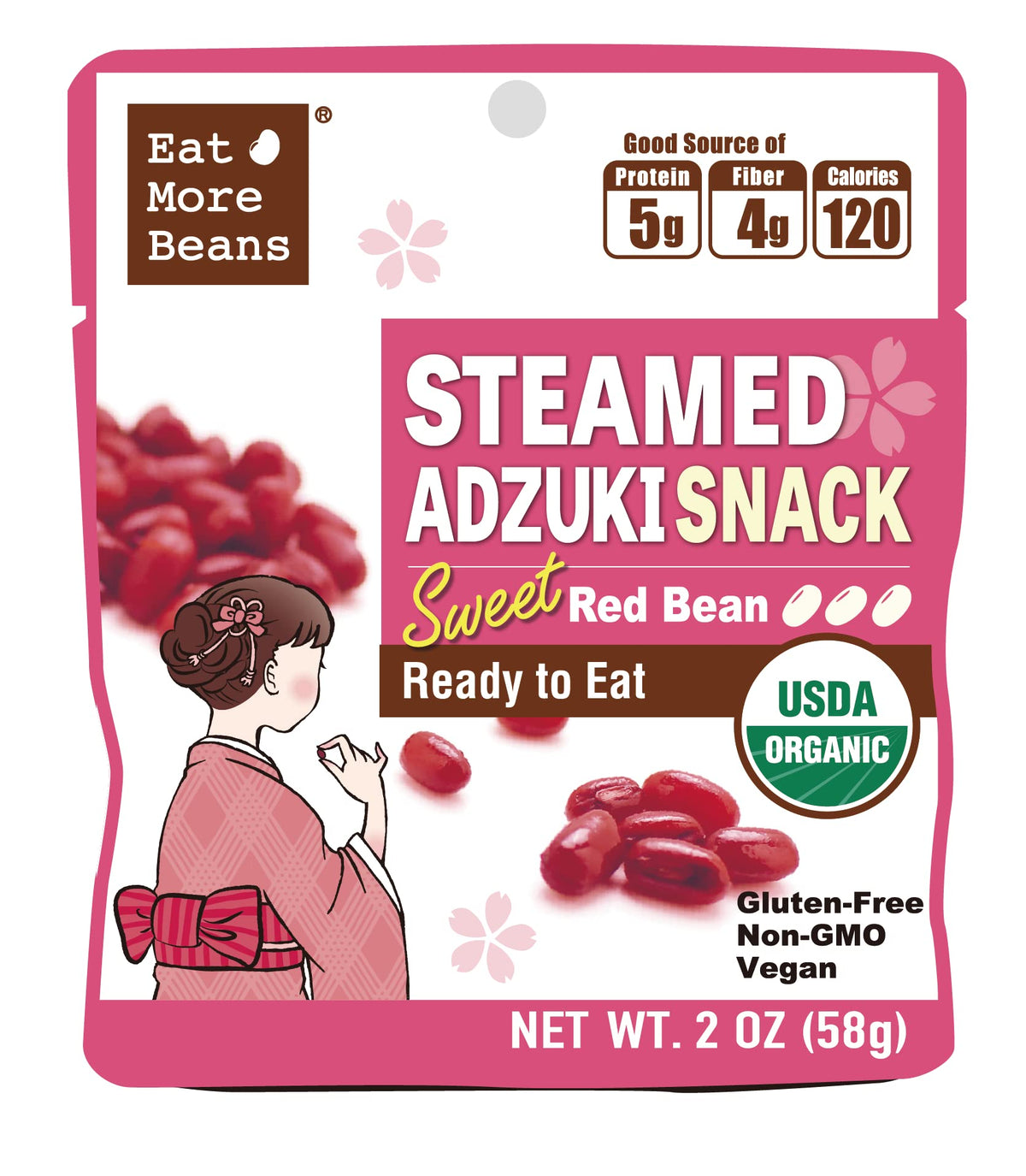 Eat More Beans organic adzuki beans as a simple healthy snack