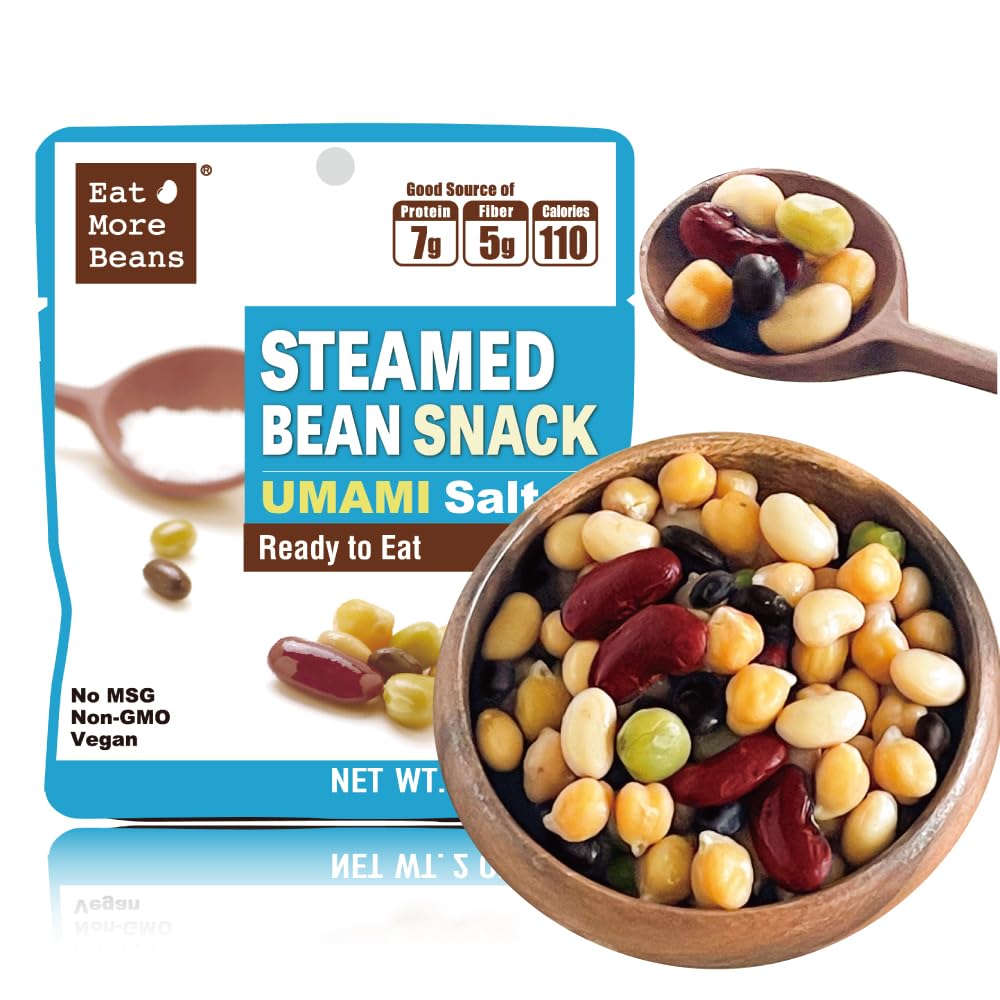 Eat More Beans steamed bean snack umami salt adds savory depth to salads