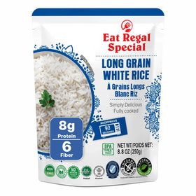 Eat Regal long grain white rice pack, a convenient ready-to-use base for quick meals