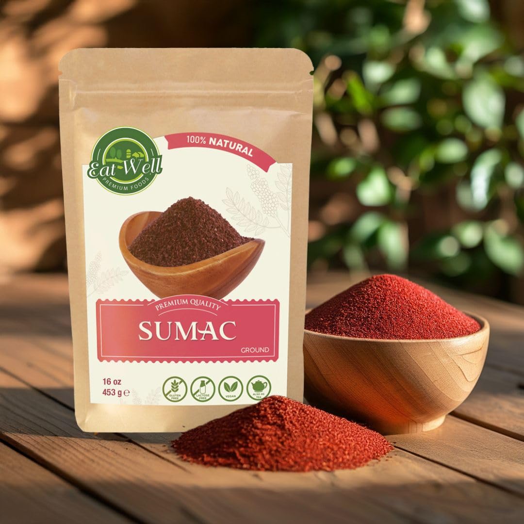 Eat Well Premium Foods sumac spice in dressings and marinades adds zest.