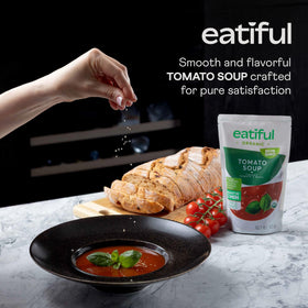 Eatiful Tomato Soup bowl served warm with crusty bread for cozy lunches.