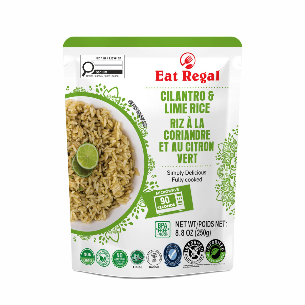 Eat Regal cilantro lime rice pouch ready to heat for quick meals