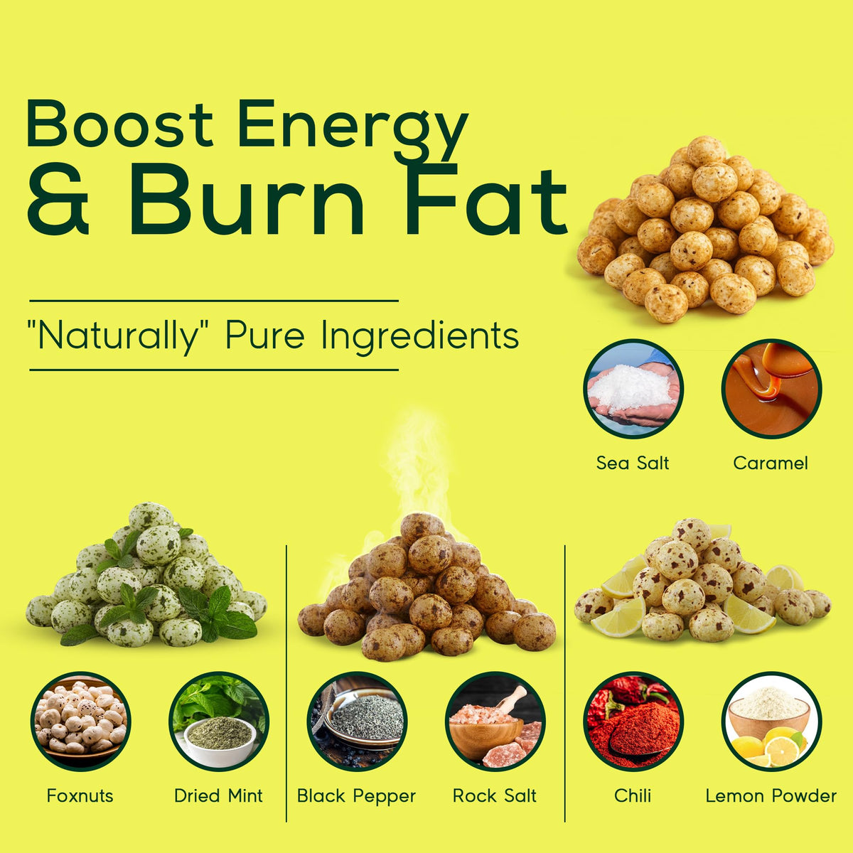 EatThis Superfood roasted foxnuts on the countertop invites mindful snacking moments.