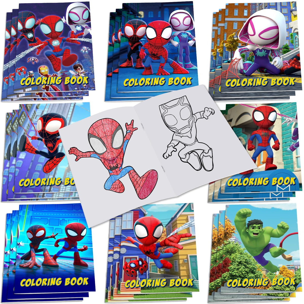 Eazyco Spidey coloring books set with 24 vibrant pages for party activities