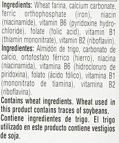 ebaney Farina Mills label notes calcium and folic acid for daily nutrient support.