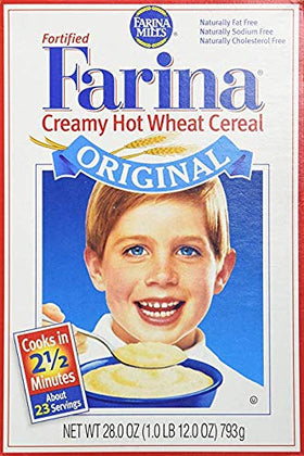 ebaney Farina Mills serving bowl showing creamy hot cereal ready to start a cozy morning.