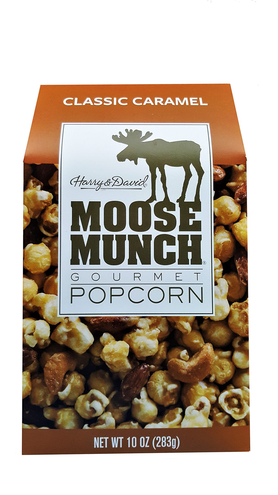 ebaney Moose Munch classic caramel popcorn package, 10 oz, ideal for gifting.