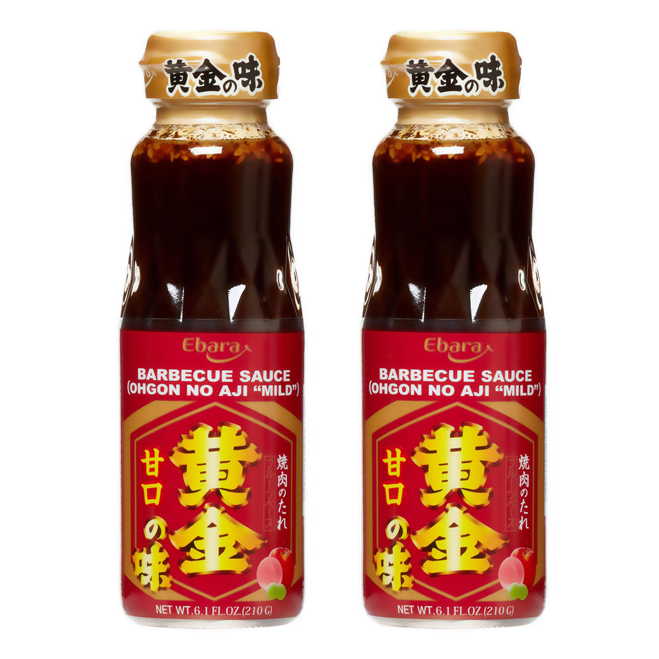 Ebara Ogon No Aji fruit base yakiniku sauce bottle highlights mild flavor for versatile grilling.