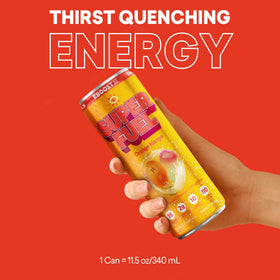 EBOOST orange mango can with electrolytes for hydration during activity.