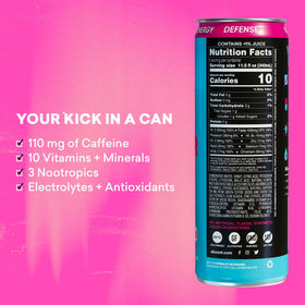 Close-up of EBOOST label showing vitamins and electrolytes.