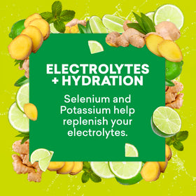EBOOST Ginger Lime ingredients showcase vitamins and electrolytes for daily energy