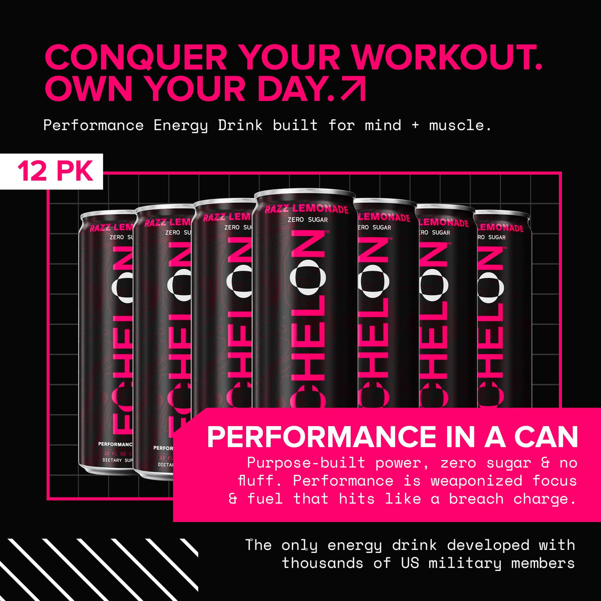 Athlete training scene with Echelon Raz Lemonade suggesting muscular endurance support
