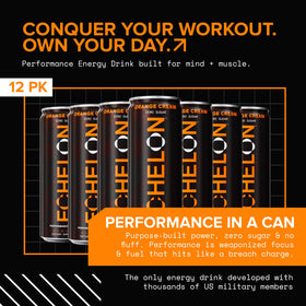 Echelon Orange Cream can during a workout shows on-the-go energy