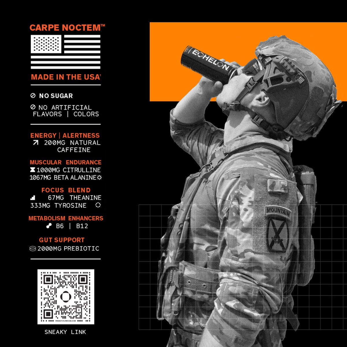 Lifestyle shot featuring an athlete with Echelon Orange Cream for endurance and focus