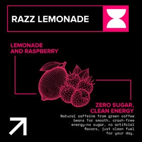 Echelon Raz Lemonade being poured into a glass highlighting crash-free energy on the go