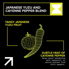 Echelon Yuzu Cayenne can side view with nutrition facts for informed use.