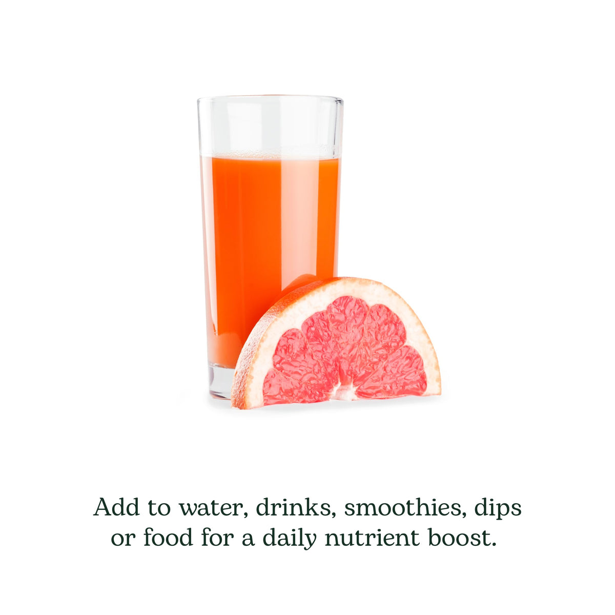 Eclectic Institute grapefruit powder label close-up shows non-GMO and gluten-free claims.