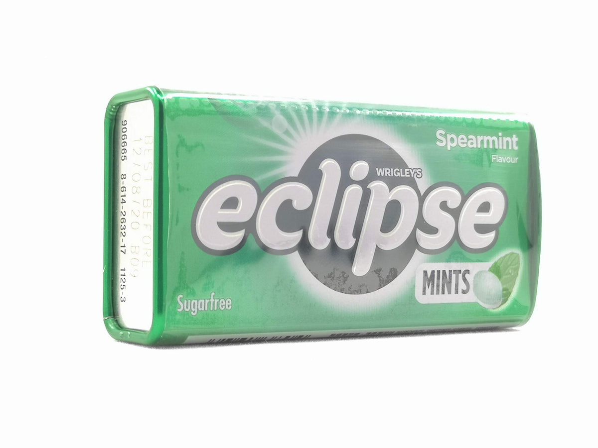 Eclipse Spearmint Mints 50-count box emphasizes long-lasting flavor.
