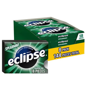 Eclipse Spearmint gum 8-pack packaging for on-the-go breath refresh.
