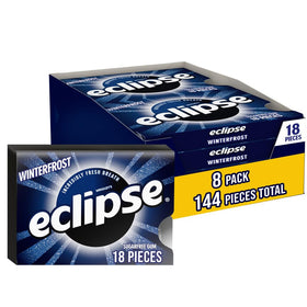 Eclipse Winterfrost gum outer shell delivers icy freshness in every bite.