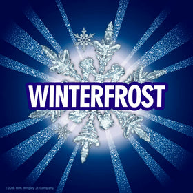 Eclipse Winterfrost gum piece closeup highlights crisp outer shell and minty core.