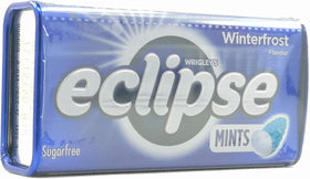 Eclipse Winterfrost Mint tin side angle showing compact travel-friendly packaging.
