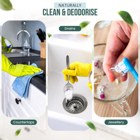 Eco-Lux Essentials versatile baking soda for multiple household uses.