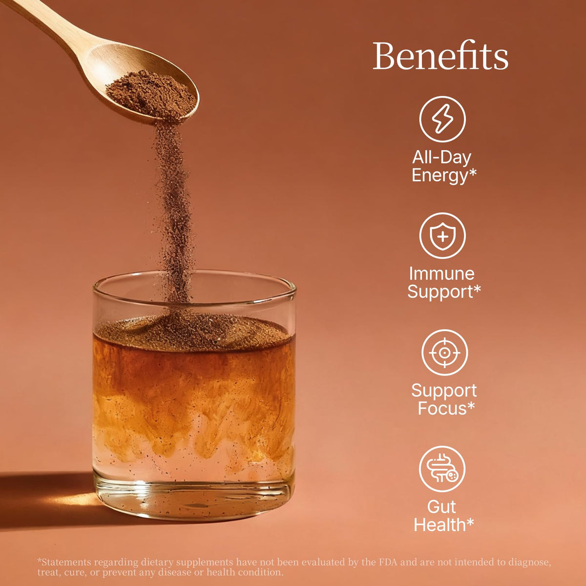 Preparing a cup of ECO-TASTE Mushroom Coffee for a quick energy lift