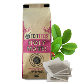 ECOTEAS Holy Mate tea bags exterior pack for easy bulk brewing and on-the-go use