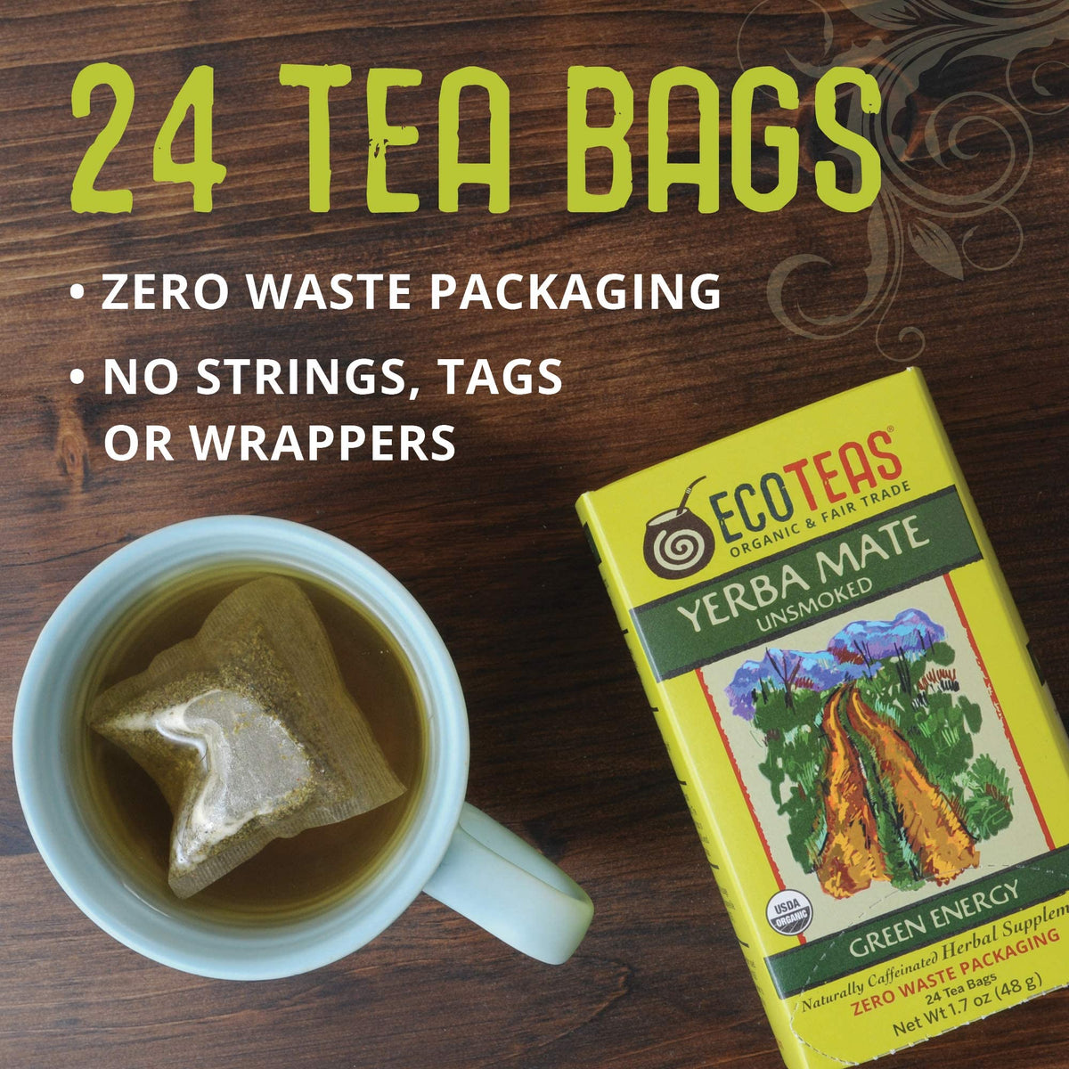 ECOTEAS smoke free drying process delivers bright green flavor without smoky aftertaste