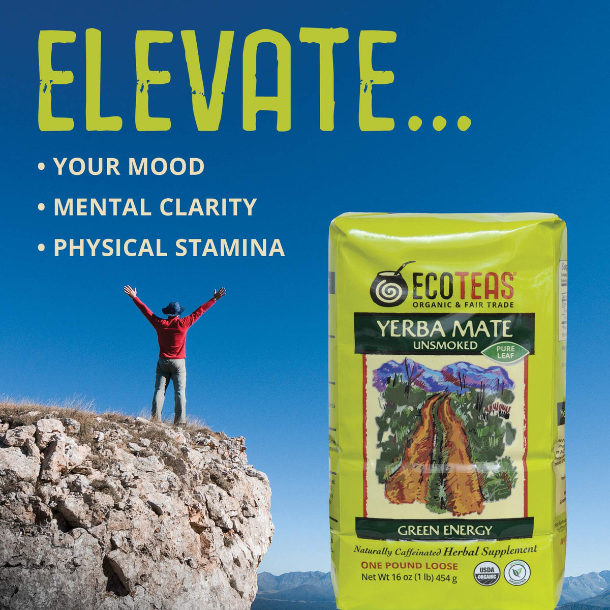 French press view of ECOTEAS yerba mate for versatile extraction