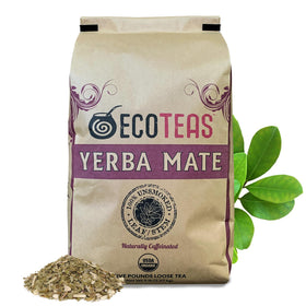 ECOTEAS Yerba Mate loose leaf packaging ready for brewing