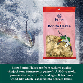 Eden Bonito flakes used to prepare dashi broth with depth.