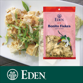Eden Bonito flakes sprinkled over steamed rice for flavor lift.