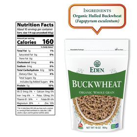 EDEN FOODS Buckwheat Hulled grains in a close-up shot showing quality.