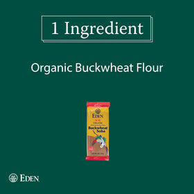 Eden buckwheat soba raw noodles ready for quick meals.