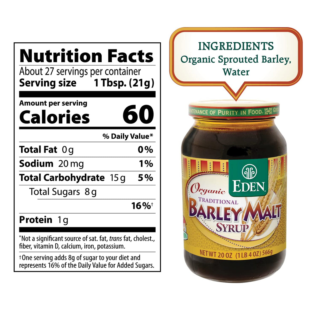 Pouring Eden Foods barley malt syrup highlights smooth texture ideal for baking.
