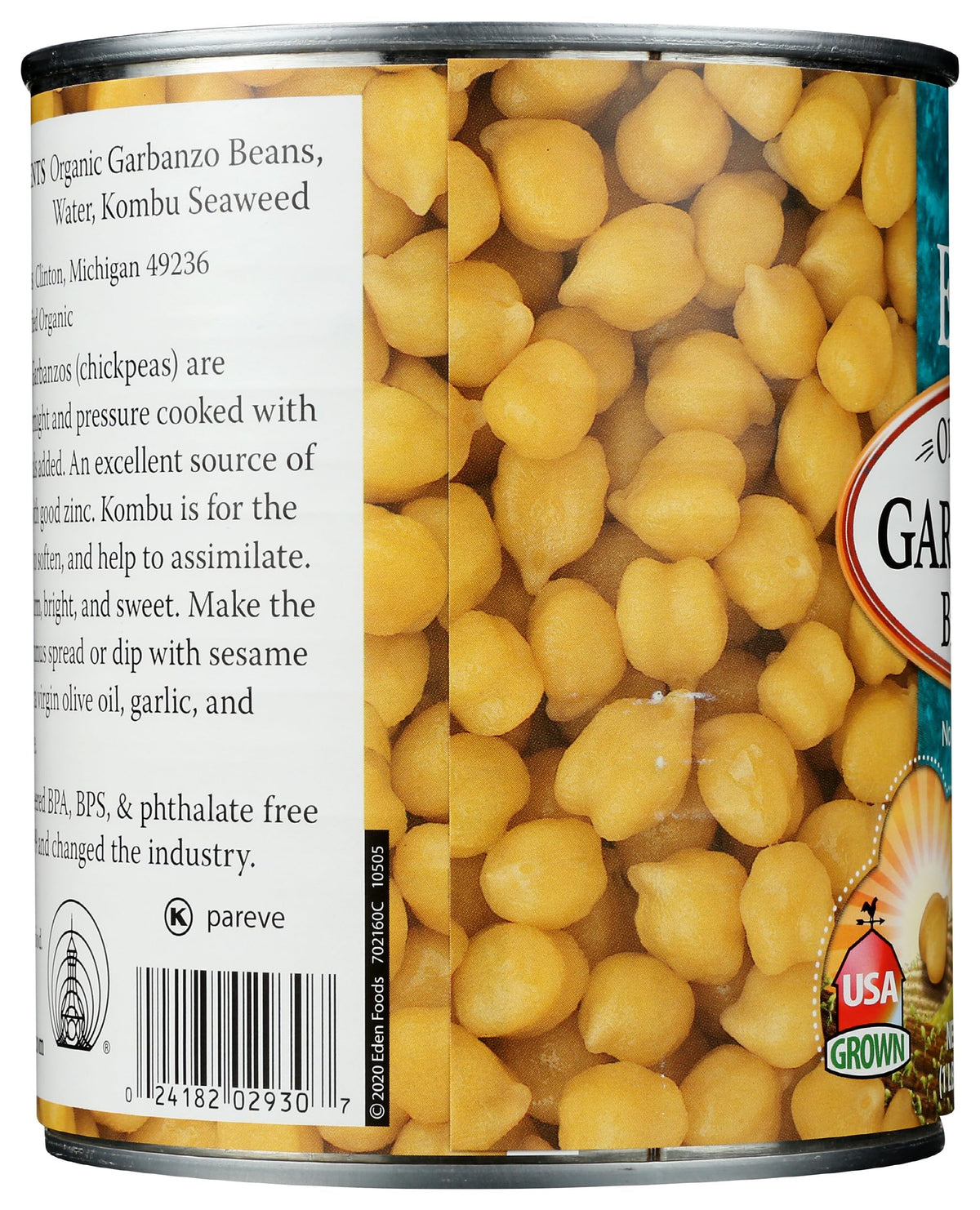 Eden Organic Garbanzo Beans vegan protein pairs well with grains and roasted vegetables.