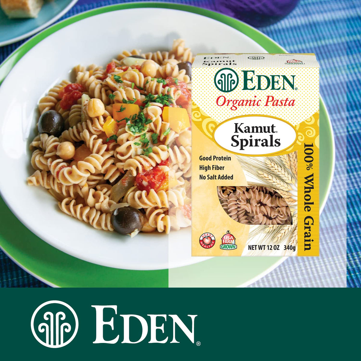 Eden Kamut Spirals made on vintage Italian equipment with brass dies.