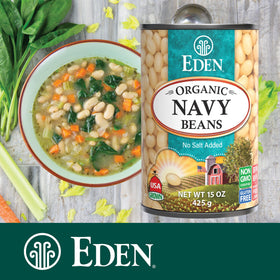 Eden navy beans nutrition label highlights gluten-free and non-GMO