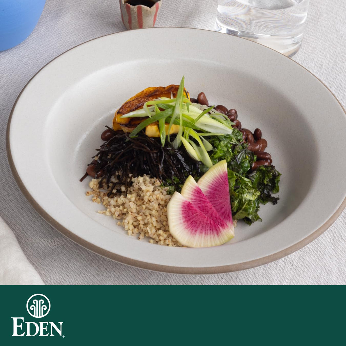 Eden Organic Black Soy Beans can with OCIA certification highlighted.