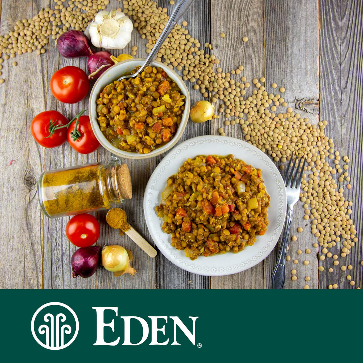Eden organic green lentils non GMO vegan kosher option.