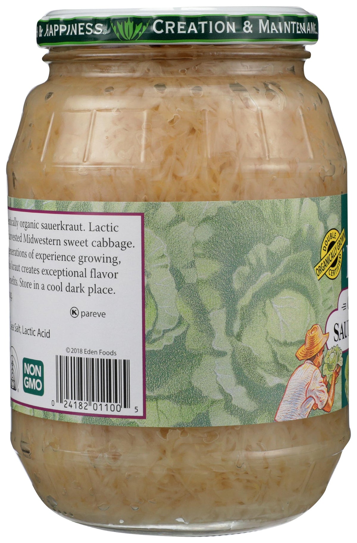 The Hirzel family heritage label on Eden Sauerkraut adds authentic craftsmanship.
