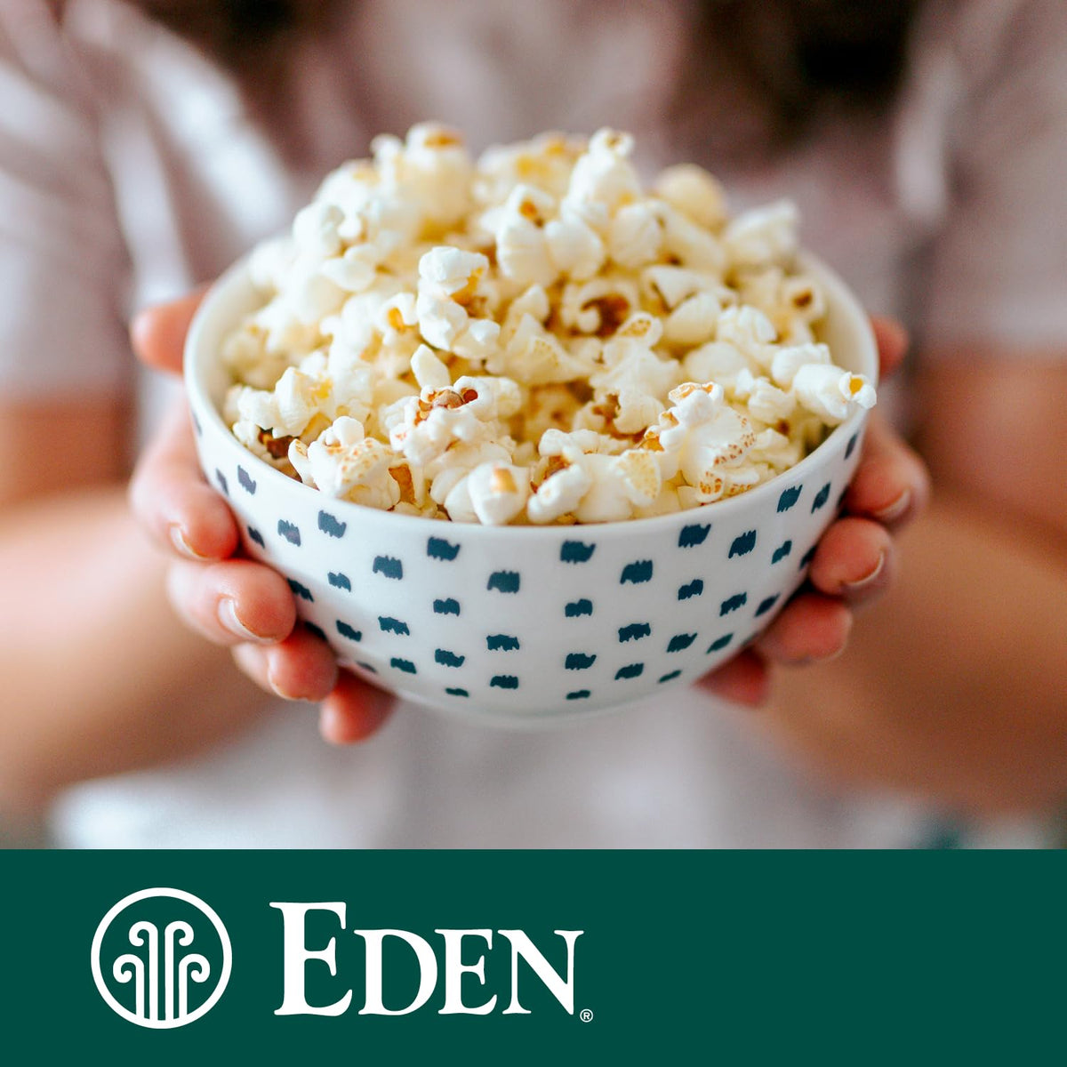 Eden kernels ideal for stovetop or air-popped snacks with minimal oil.