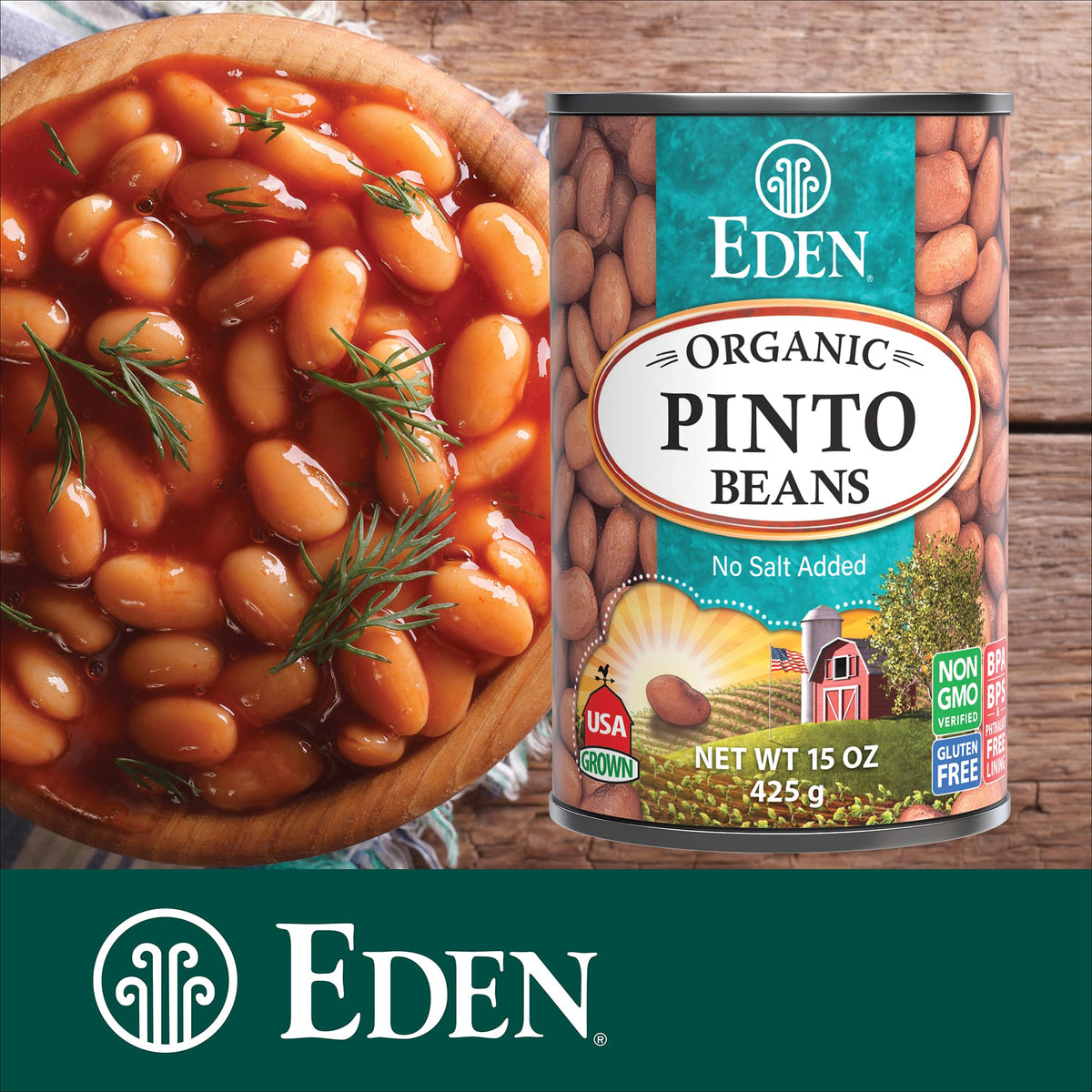 Eden Pinto Beans in a cozy kitchen scene suggest quick dinners