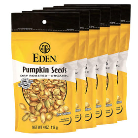 Eden organic pumpkin seeds shelled, dry roasted with light sea salt for a crunchy snack.