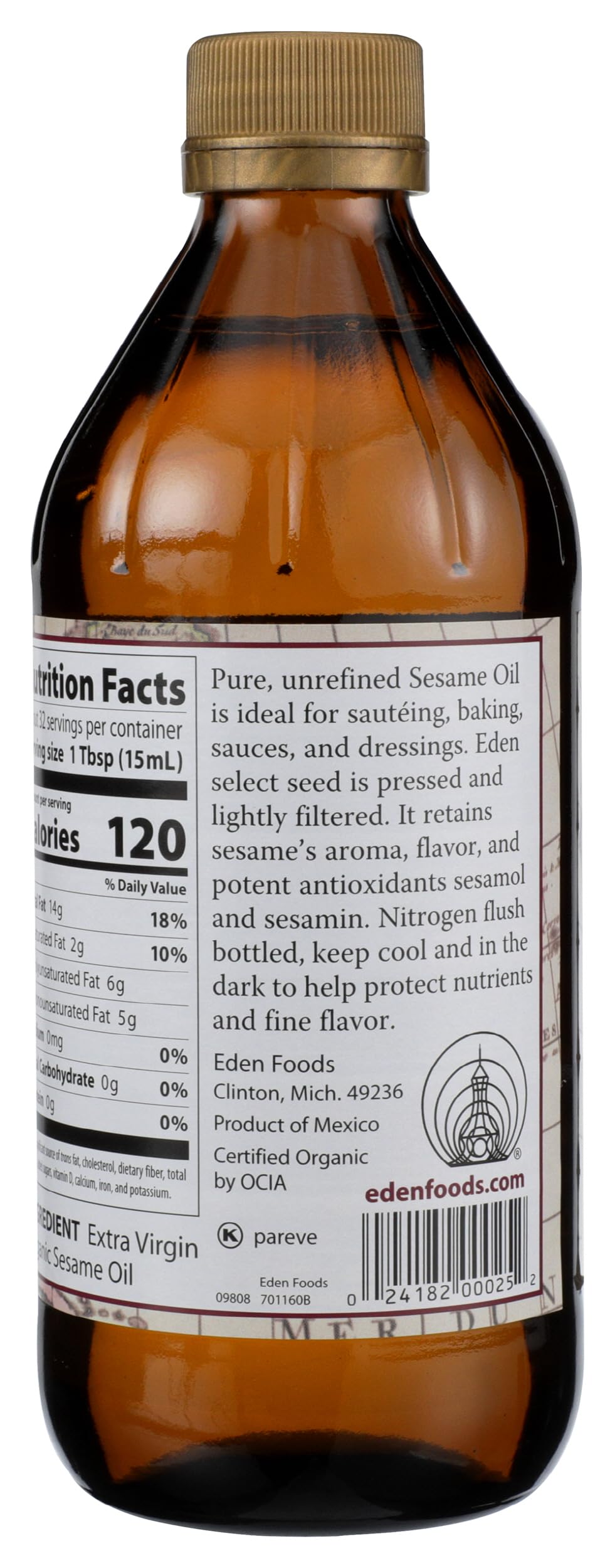 Eden Sesame Oil used in dressings and mayonnaise for creamy texture.