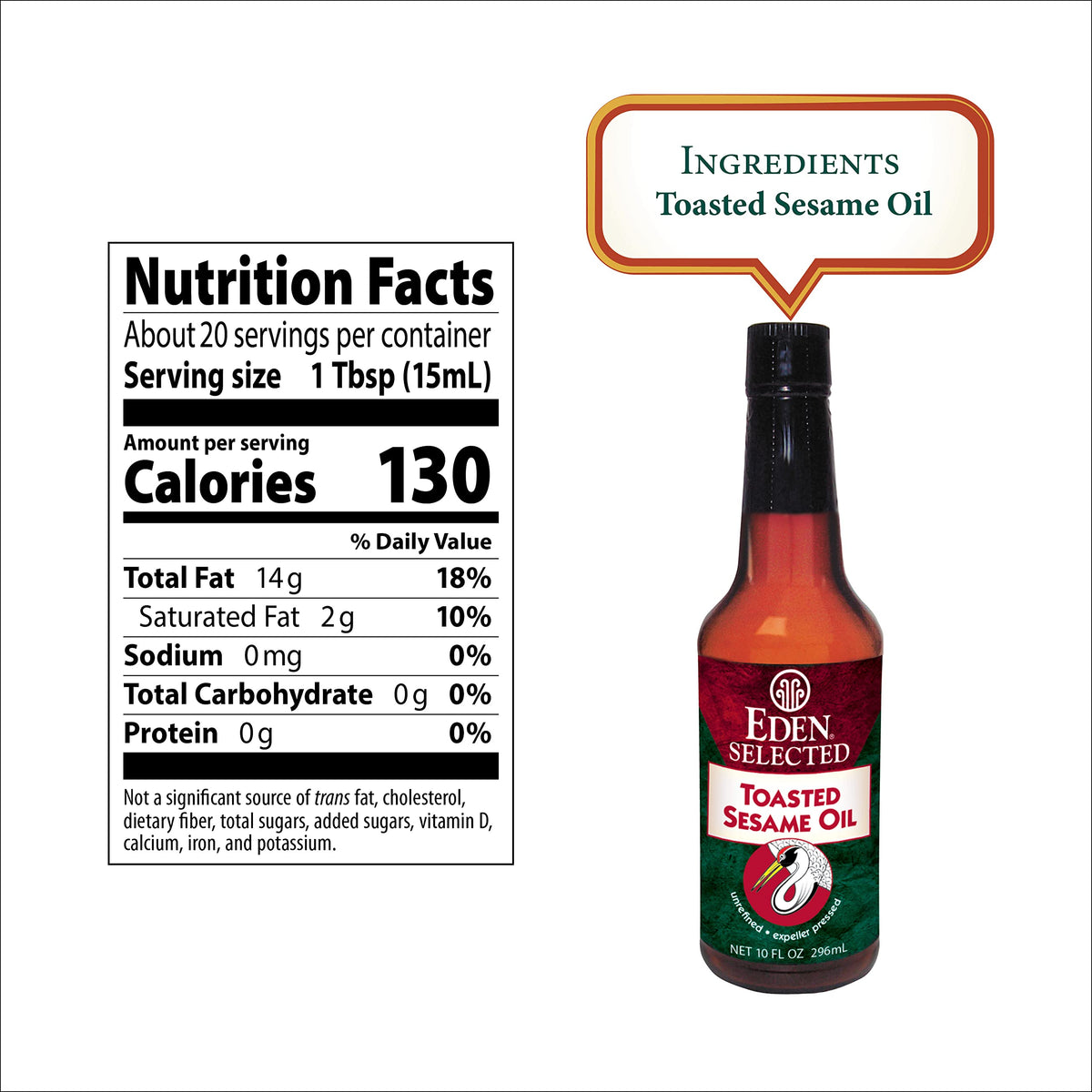 Eden toasted sesame oil amber glass protects quality
