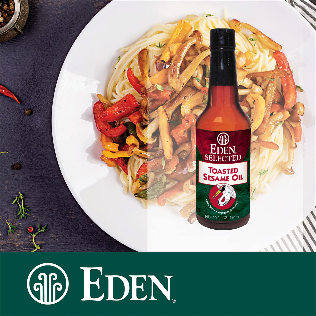 Eden toasted sesame oil from Japan reflects authentic sourcing