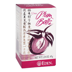 Eden Ume Plum Balls pack shot highlighting convenient 0.25 inch servings.